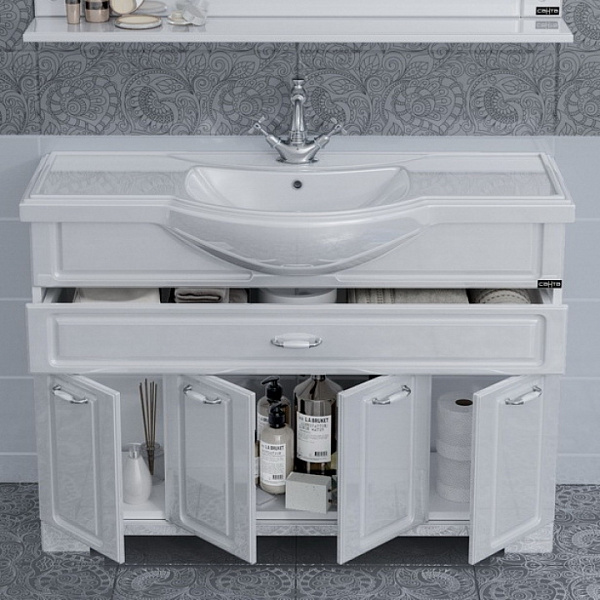 Тумба под раковину Монарх 105 на цоколе Санта 700127