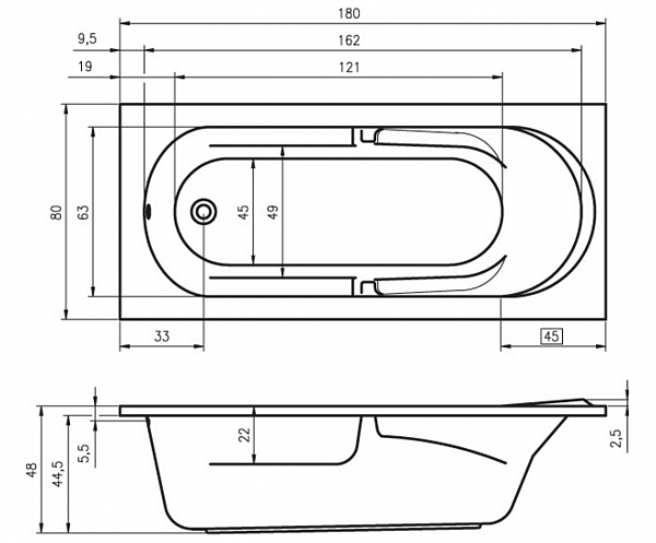 Акриловая ванна Riho Future 180x80 B074001005