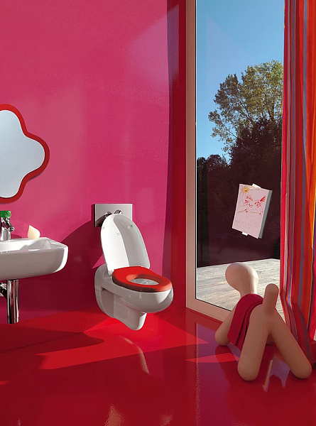 Крышка-сиденье красная Laufen Florakids 8.9103.1.062.000.1 красная, с микролифтом