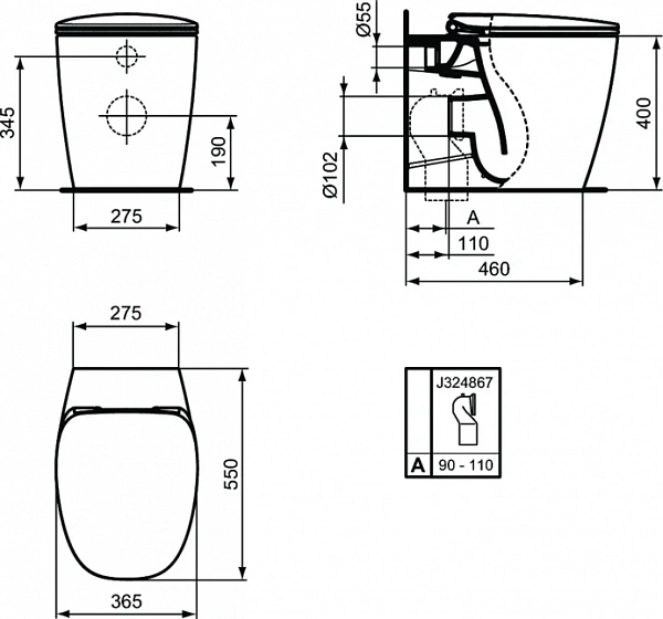Унитаз-соло напольный Ideal Standard Dea T349101