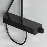 F078F222 Func, душ. система: см-ль-полка д/душа с ТМС: душ.штанга, верхн. душ квадр., ручн.душ, черн