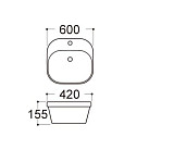 AQ5042-00 АМАДЕО раковина 500*420*155 для установки на столешницу