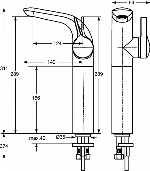 Смеситель Ideal Standard Melange A4266AA для раковины-чаши