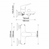 Смеситель для ванны с коротким изливом Wasserkraft Lippe 4501