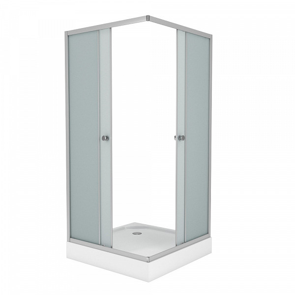 Душ. уголок NG-008-14Q (800х800х1950) низкий поддон(13см) стекло МАТОВОЕ, 2 места