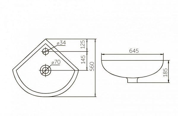 Раковина угловая Элегия 46 SD-00000460