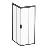W90G-404-100280-BT Gem душ.ограждение 100х80 прям.,стекло прозрачное, профиль черный мат.,без поддон
