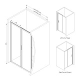 W90G-100-1-195MT Gem Solo Дверь душевая 100х195, стекло прозрачное, профиль матовый хром