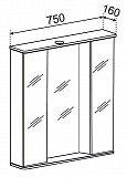 Зеркальный шкаф ДЖЕРСИ 75 с подсветкой