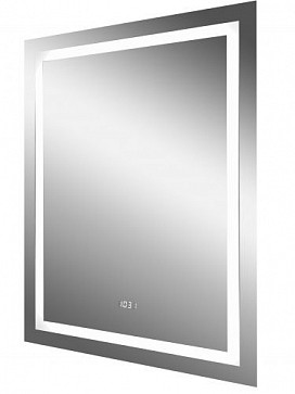 Зеркало Континент "Verte Led" 600х800 с часами, датчиком движения