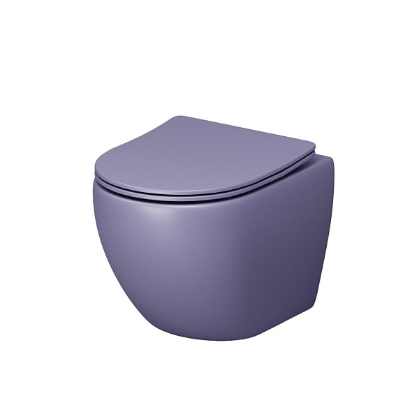 Унитаз GR-4455LIMS Color (485*365*360) ФИОЛЕТОВЫЙ МАТОВЫЙ подвесной БЕЗОБОДКОВЫЙ, 1 место