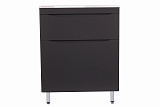 Тумба напольная "Бергамо мини 70" (2 ящ.) Люкс антискрейтч черный, под раковину, PLUS