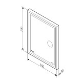 M91AMOX0553WG Универсальное зеркало с контурной Led-подсветкой, часами и косметическим зеркалом, 55