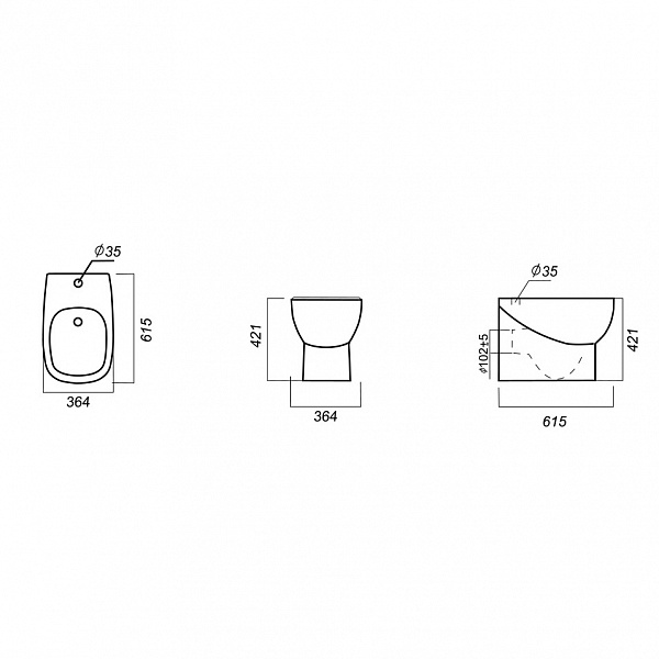 Биде напольное Sanita Luxe Infinity INFSLBI01