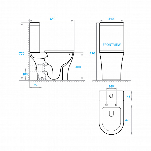 Унитаз-чаша "Koller Pool"  EDGE Rimless, сиденье дюропласт: SoftClose, Take Off, антибактериальное покрытие, система «Антивсплеск»