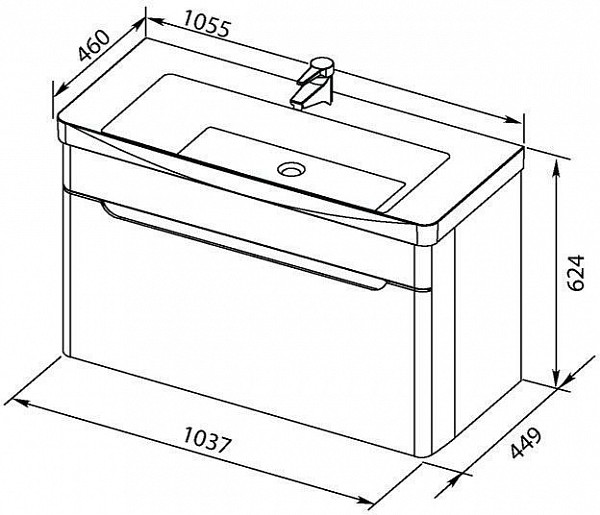 Тумба с раковиной Aquanet София 105 белый 00212588