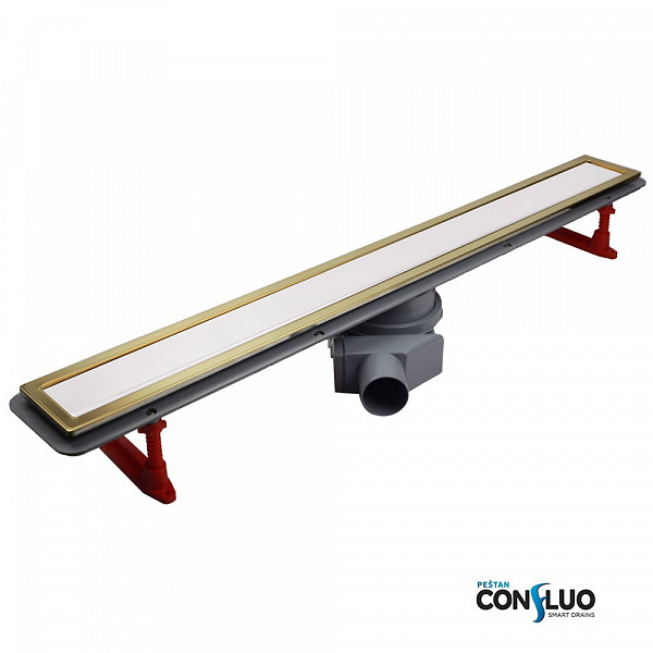 Душевой лоток Pestan Confluo Premium Line 650 White Glass Gold