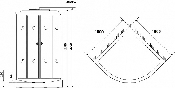 Душевые кабины Niagara Classic NG-3516-14