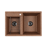 Мойка для кухни Aquaton Делия 78 DBL 2 чаши терракотовый 1A723132DE270