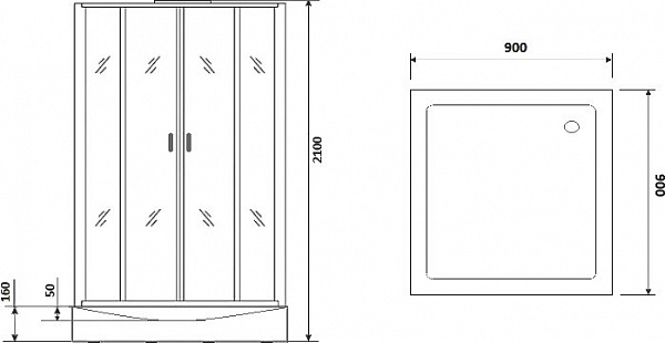 Душевая кабина Niagara Premium 90х90х210 NG-6001-01GQ