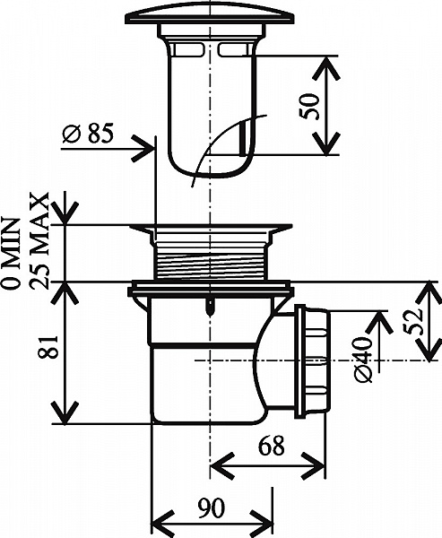 Универсальный сифон Professional для поддонов Ø 90 мм X01309