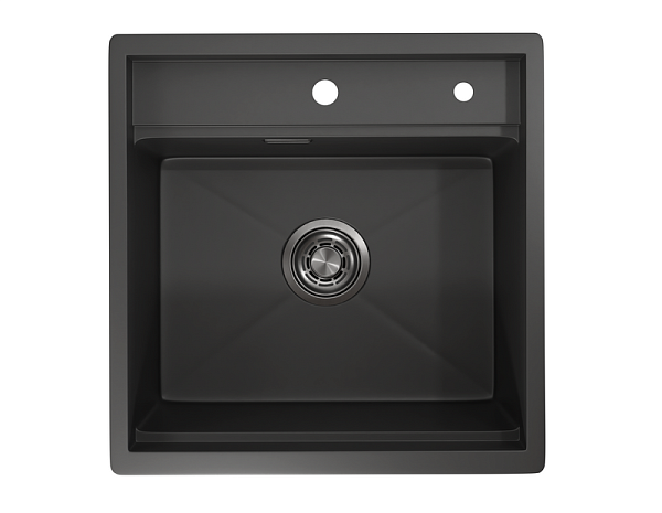 KS-5051, ЧЕРНЫЙ МАТОВЫЙ, стальная кухонная мойка KITCHEN SPACE