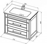 Тумба под раковину Aquanet Бостон М 80 белый 00209677