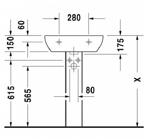 Пьедестал для раковины Duravit D-Code 08632700002