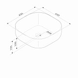 M8FWCC30430WG Func Раковина накладная, квадрат, 43 см, цвет белый глянец