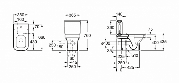 Унитаз (чаша) Roca Dama-N напольный 342787000