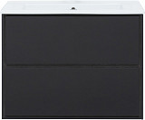 Тумба под раковину Aquanet Милан 85 черный глянец 00316703