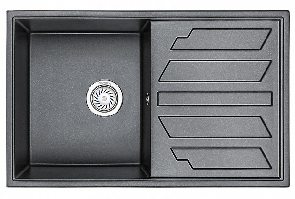 Мойка кухонная Granula прямоугольная кварц 8002, ШВАРЦ