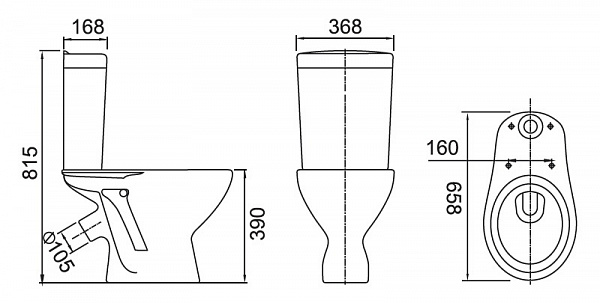 Унитаз-компакт  Cersanit MITO BEST 031 S-KO-MIR-BES-ST-P-w с сиденьем