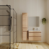 Тумба подвесная Style line Атлантика 80, Люкс ясень перламутр, под раковину, PLUS