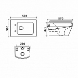 Унитаз подвесной Azario Trend 570х380х370 безободковый с сиденьем микролифт (AZ-2133)