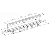 Душевой лоток с решеткой PlastBrno SZE2650