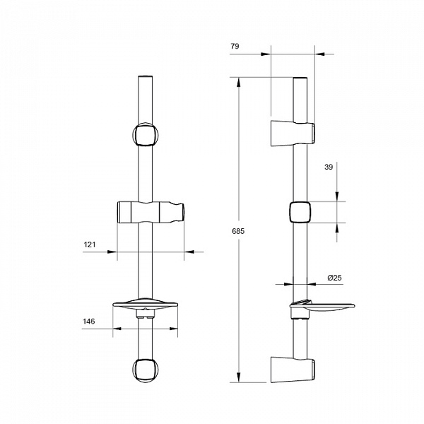 Стойка для душа, Pond, IDDIS, PON6800i17