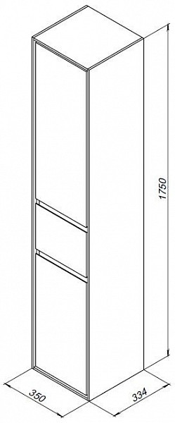 Пенал Aquanet Милан 35 черный глянец 00306377