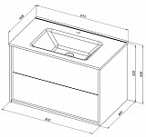 Тумба под раковину Aquanet Lino 80 (Flat) дуб веллингтон 00287543