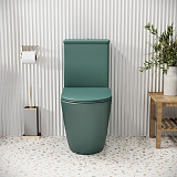 Унитаз GR-4480OLMS Color (620*365*810) ЗЕЛЕНЫЙ МАТОВЫЙ напольный БЕЗОБОДКОВЫЙ, 2 ме