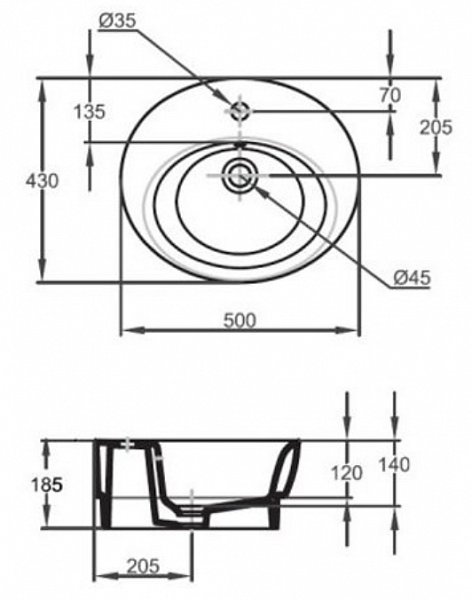 Раковина Jacob Delafon Ove 50х43 см E1708-00