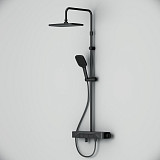 F078F722 Func, душ.система: см-ль-полка д/ванны/душа, душ.штанга, верхн. душ квадр., ручн.душ, черн.