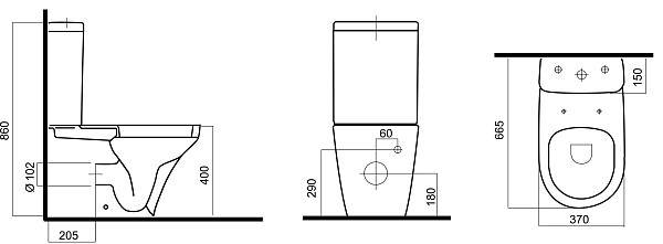 C508607WH Inspire, унитаз-компакт, универсальный выпуск
