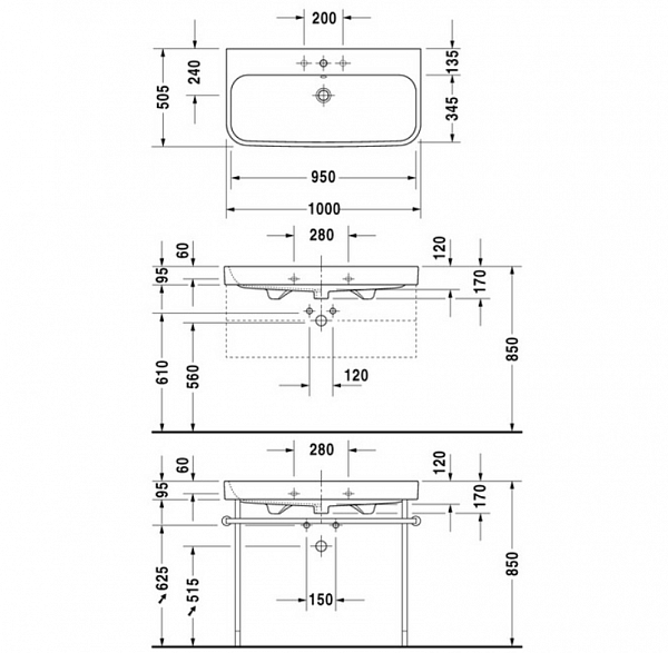 Раковина Duravit Happy D.2 2318100000 100 см
