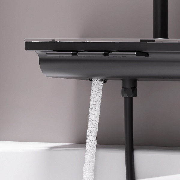 953760300 Gala душевая система с ванно  душевым ТМС смесителемполкой, чёрный