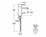 Смеситель Roca Naia для раковины с донным клапаном, 5A3296C00