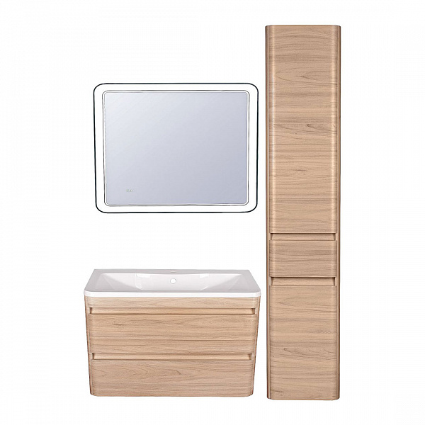 Шкаф-пенал универсальный Style line Атлантика 35х175, Люкс ясень перламутр, PLUS