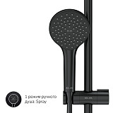 F0790022 Gem,душ.система,набор:верхн.душ d220 мм, ручн.душ 1ф-ция d 110 мм, душ.штанга 1030-1460 мм,