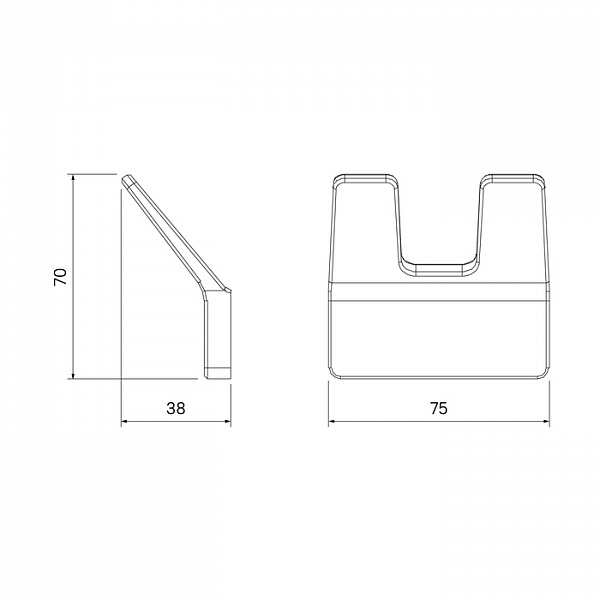 Крючок двойной, сплав металлов, Slide, графит, IDDIS, SLIGM20i41