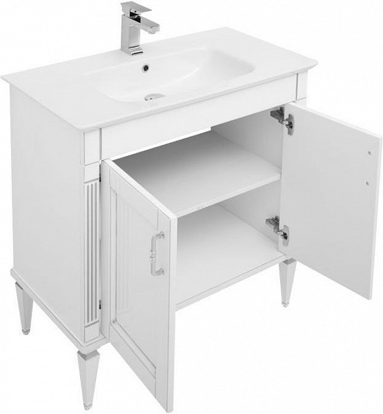Тумба под раковину Aquanet Селена 90 белый/серебро 00201649